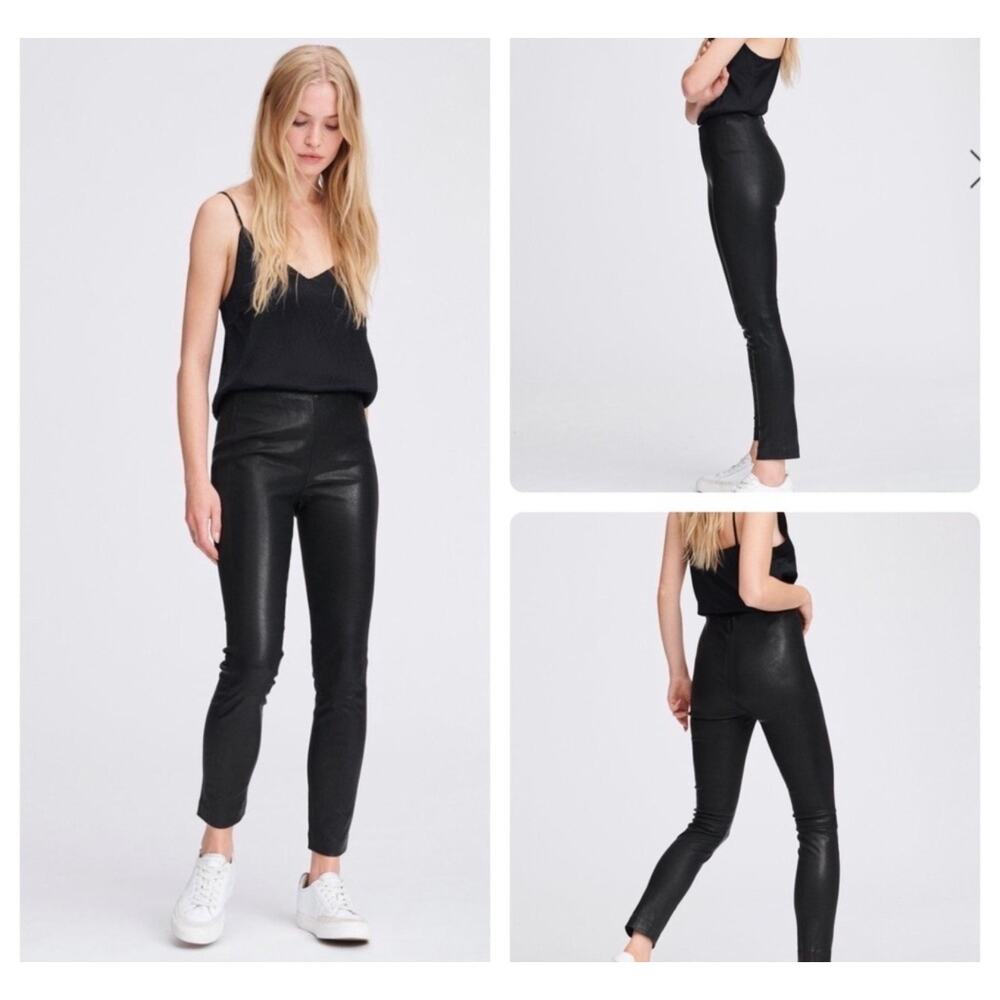 Rag & Bone $996 Simone Lined Sz 6 Lamb Leather Pants Cigarette Rocker Chic EUC